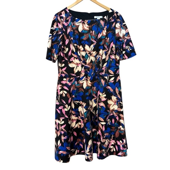 London Times Dresses & Skirts - London Times Abstract Floral Printed A-Line Dress Size 16 Spring